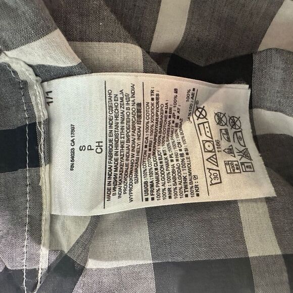 Black and white plaid button up - Picture 7 of 9